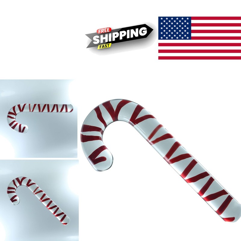 Versatile Glass Pleasure Wand 11 Inch Candy Cane Pattern for Intimate Moments