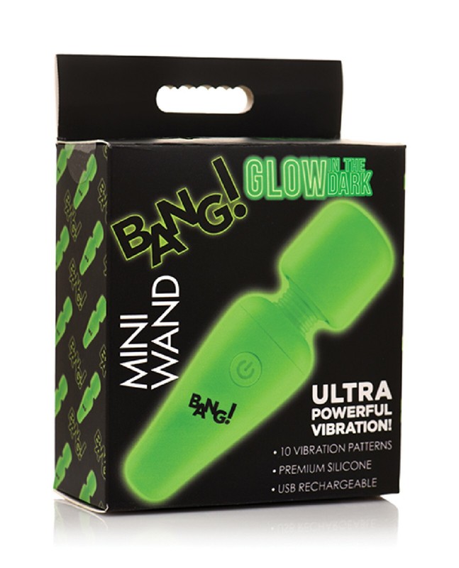 Bang! Glow-In-The-Dark Mini Wand Vibe Green – Palm-Sized Clitoral Vibrator