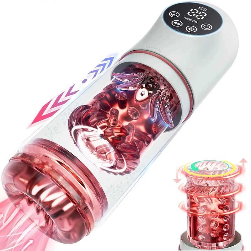 Automatic Rotating Sucking Male Masturbator Penis Pump Thrusting Licking Sex...
