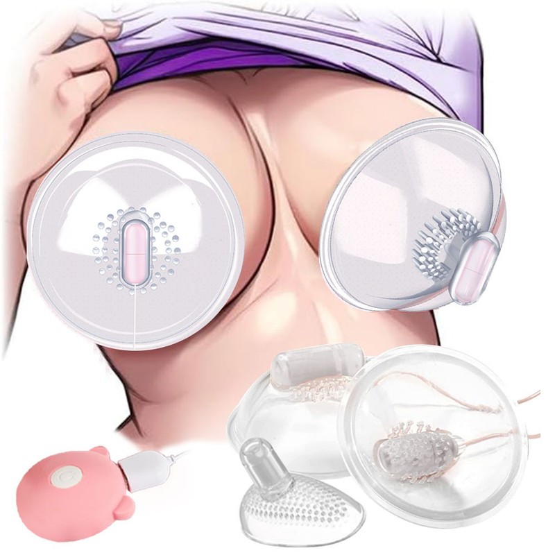 Vibrating Nipple-Sucker Suction Cup Breast Vibrator Pump-Vibe-Sex-Toy for-Women gallery