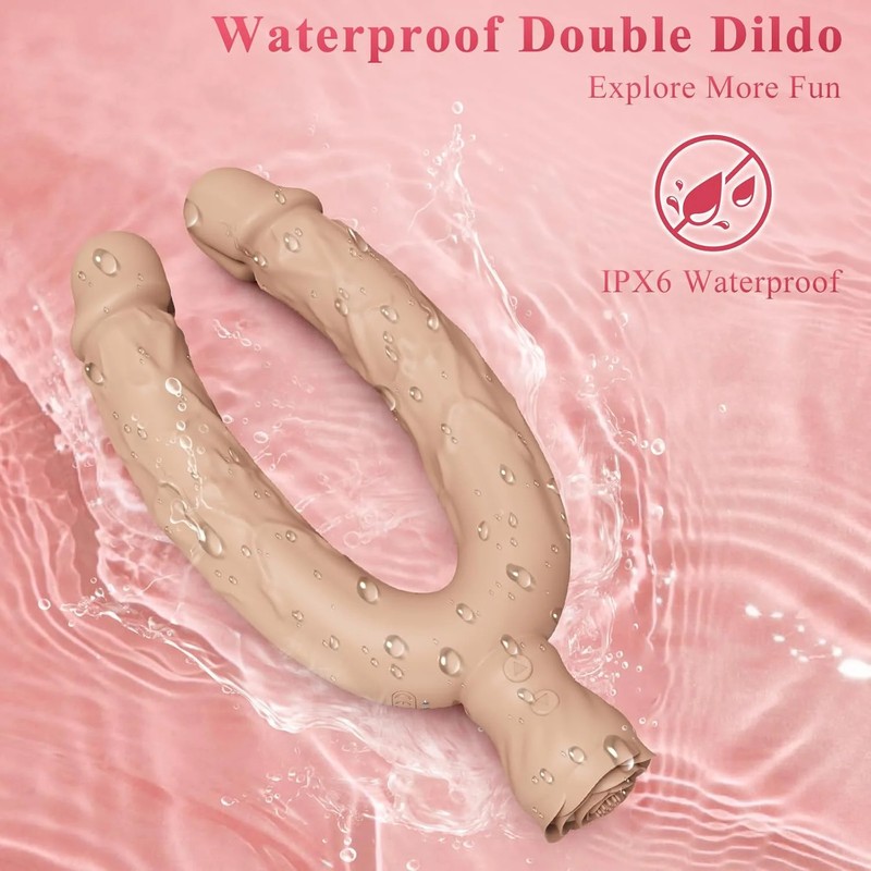Double Dildo Lesbian Sex Toys 3 in 1 Realistic Dildo for 10 Vibrating Modes, Adu gallery