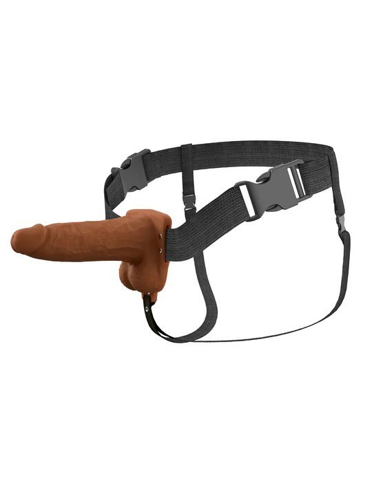 Fantasy X-Tensions Elite 6&Prime; Vibrating Hollow Silicone Strap-on Harness Brown