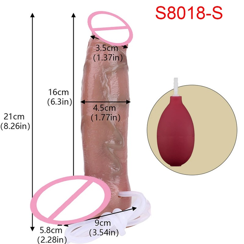 Squirting Double Layer Density Two Skin Layer Penis With Sucker Penis Sex Toys