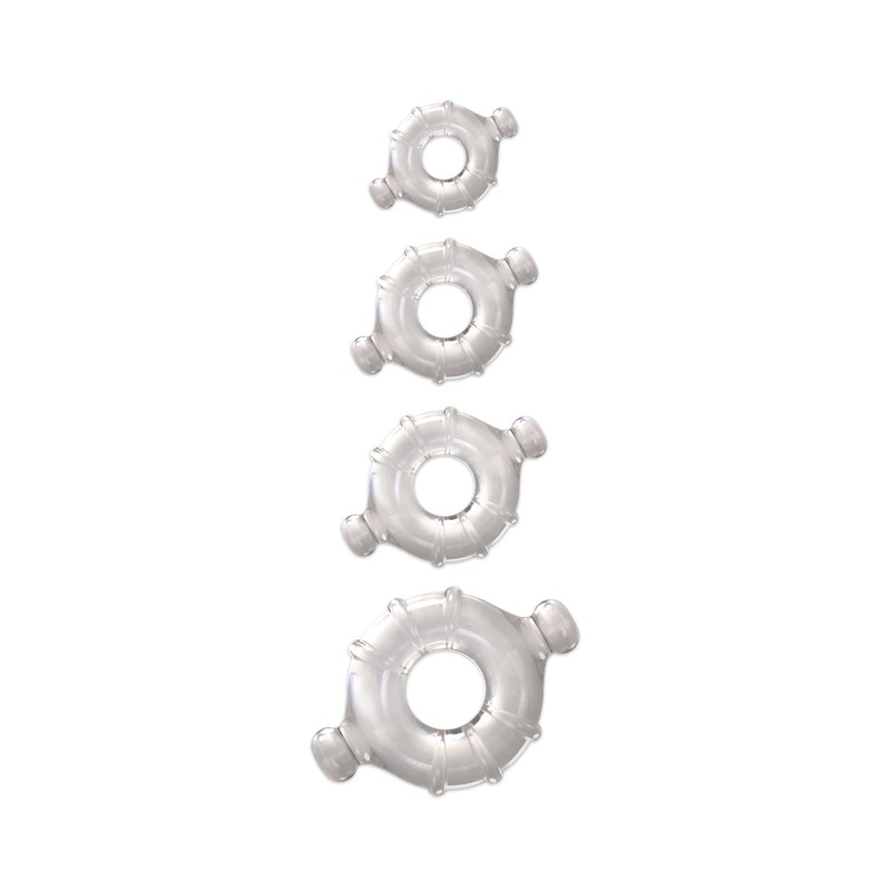 Cock Rings 4 Pack Renegade Vitality Clear Male Prolong Enhancement