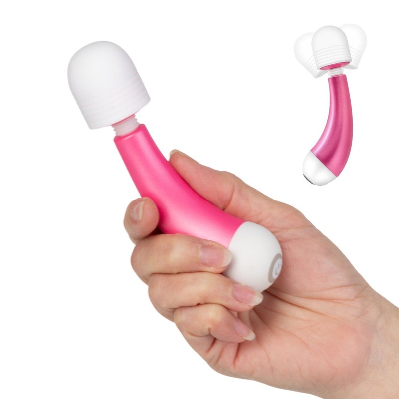 Rechargeable Mini Wand Massager Vibrator Sex Toys for Women Couples