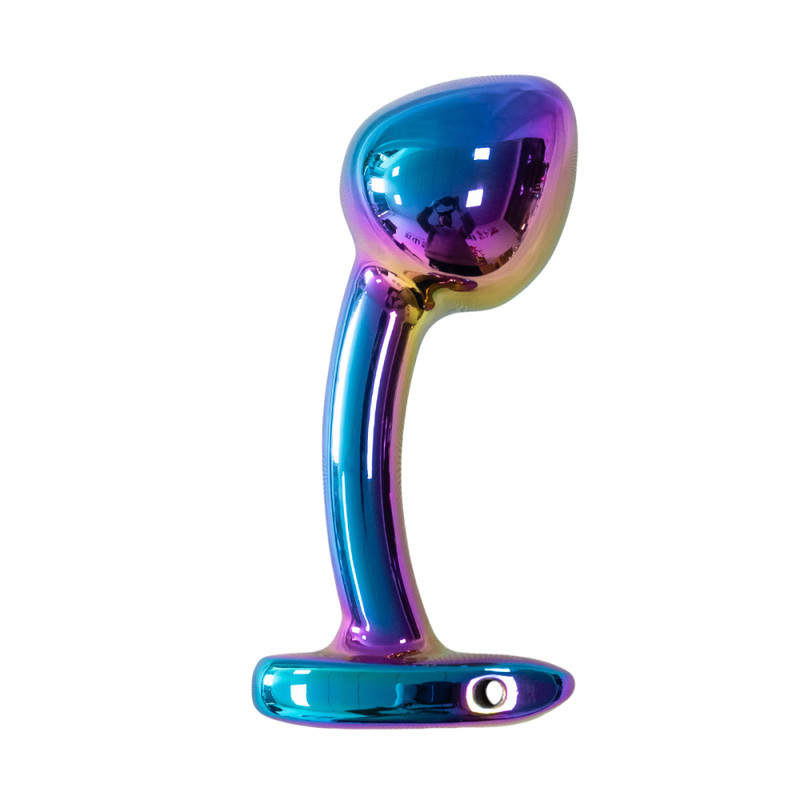 Curved Iridescent Metal Prostate Massager Butt Plug P-Spot Anal Sex Toy for Men