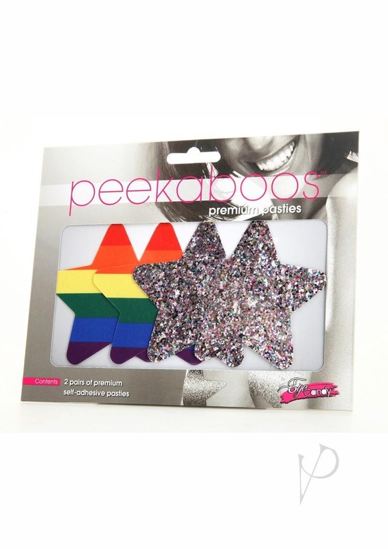 Peekaboo Pride Rainbow Glitter Stars Pasties – Rainbow
