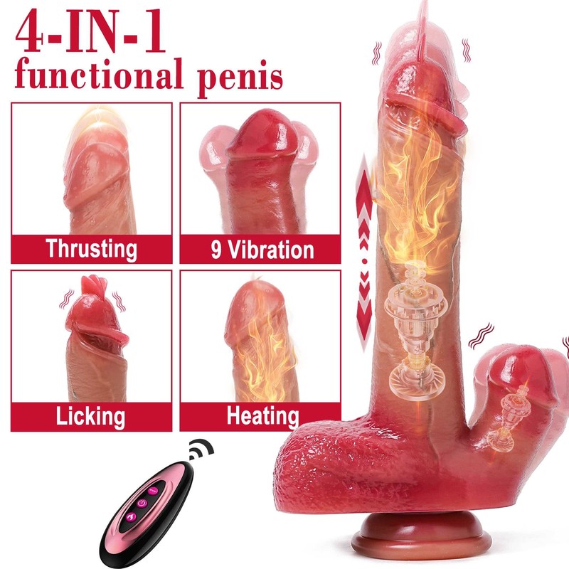 Heating Vibrating Telescopic Realistic Thrusting Dildo Vibrator Remote Sex Toys gallery