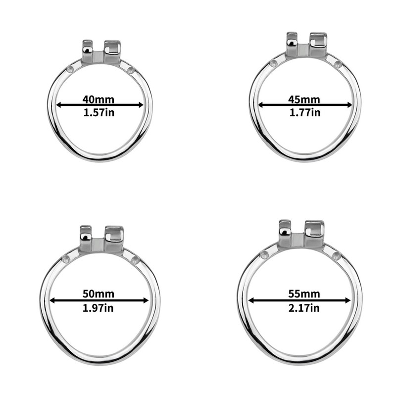 4 Stainless Steel Men Chastity Lock Penis Rings Male Delay Ejaculation Lock Cage