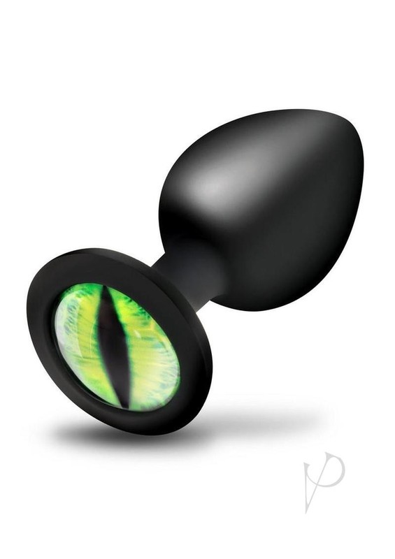 Creature Cocks Green Eye Silicone Butt Plug - Medium - Black/Green gallery