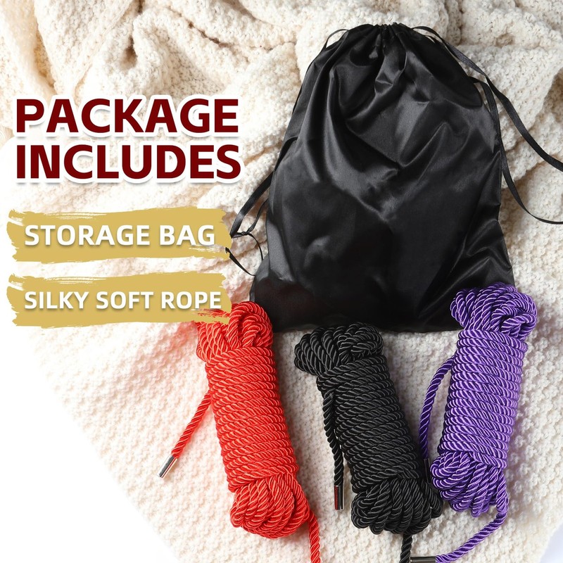 BDSM Shibari Bondage Sex Rope - Kit Adult 3pack-multicolor, 3 Colors gallery