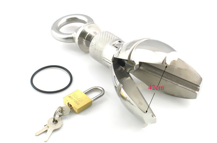 Lockable Heavy Stainless Steel Anal Dilators Chastity Device Anal Plug Sex Toys