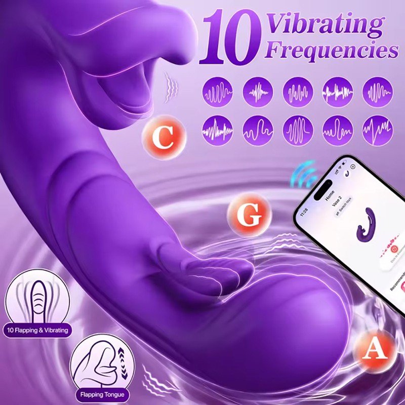 2026 G Spot Flapping Vibrator Clit Stimulator Licking Tongue Sex Toy Women & APP gallery