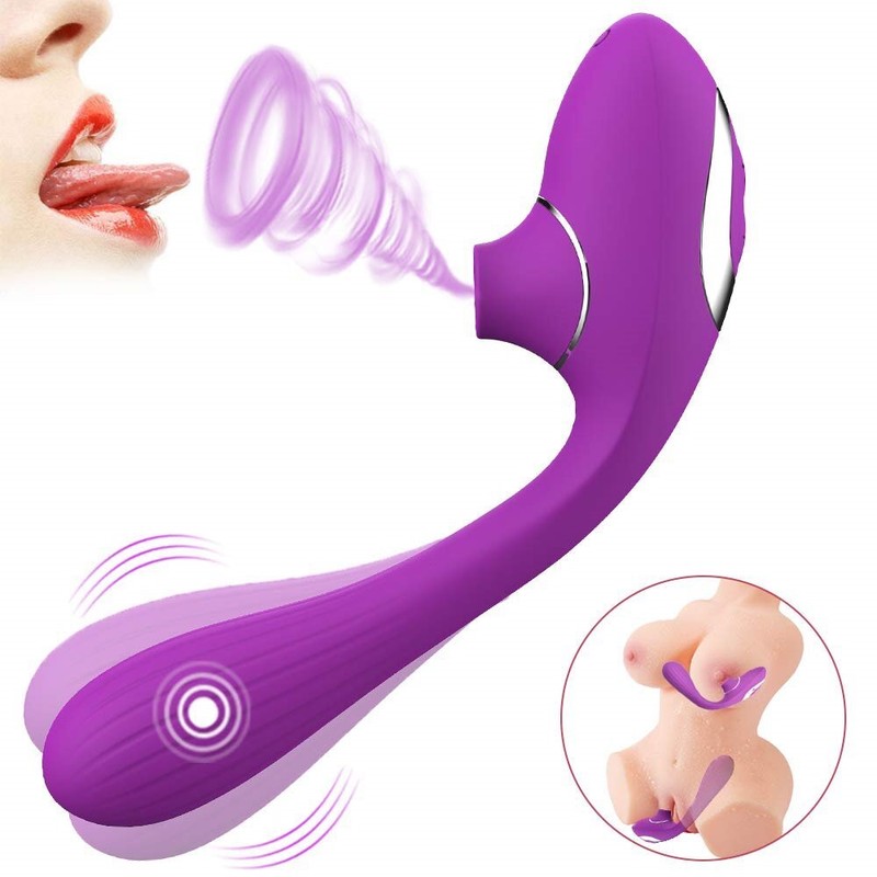 Rechargeable Clit Sucking G-spot Rabbit Vibrator Dildo Sex-toys for Women Couple