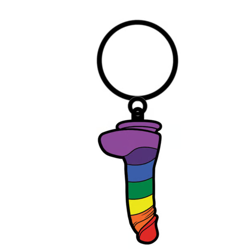 Rainbow Colored Dildo LGBT Key Chain Fashion Accessories Keychain Gift Gag gallery