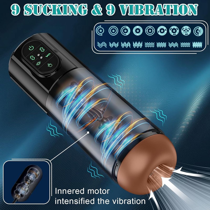 9-frequency vibration waterproof airplane cup for adult men's masturbation toy gallery