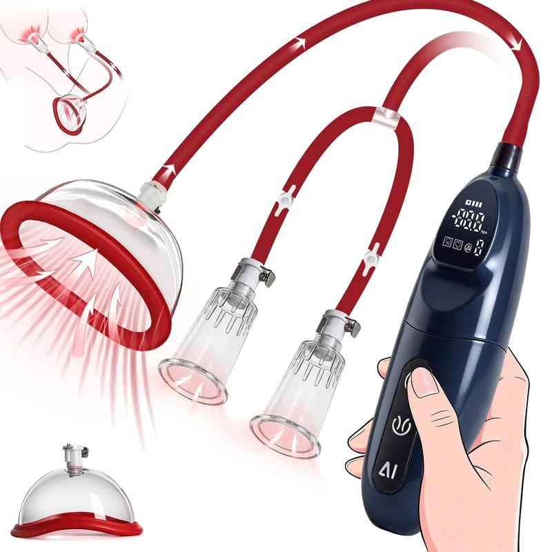 Electric Pussy Pump,Clitoral Pump and Nipple Sucker Sex Toys Include 2 Pussy & 2