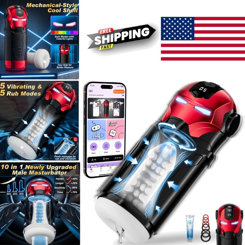 Silicone Male Masturbator with 3D Texture and 5 Vibrating Functions for Pleasure