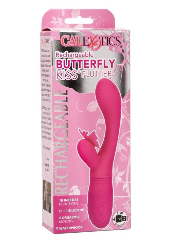 Rechargeable Butterfly Kiss Flutter Silicone Massager – Pink
