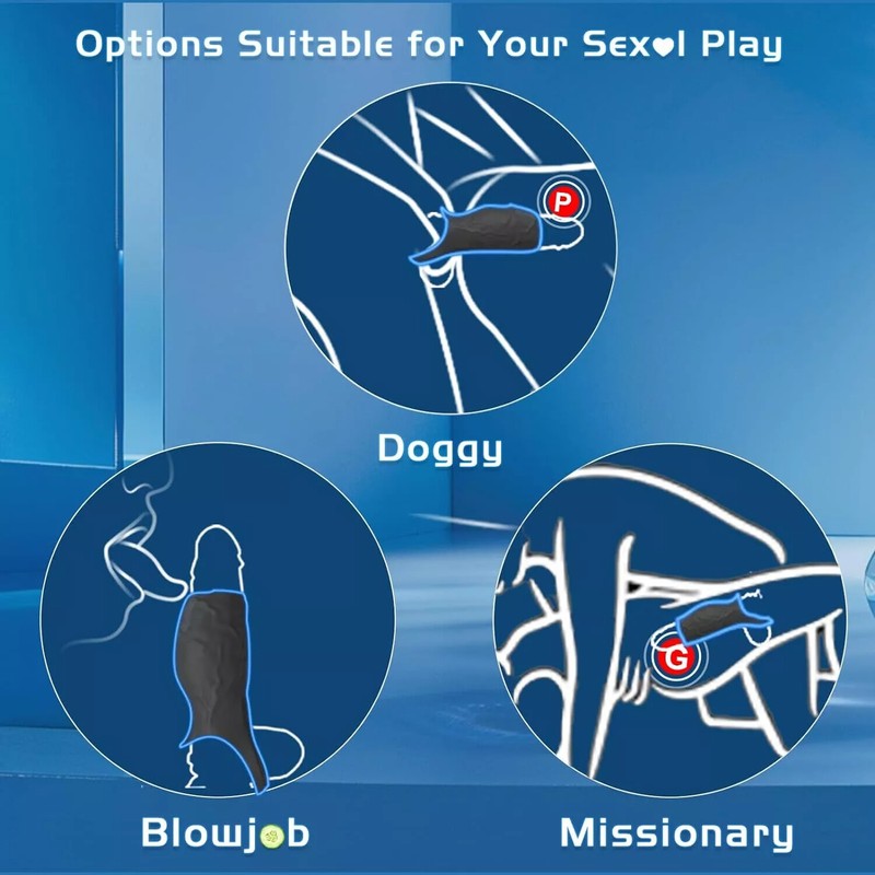Men Penis Cock Ring Vibrator G-spot Dildo Massager Couple foreplay sex toys gallery