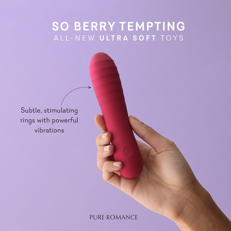 Pure Romance- So Berry Tempting- Plush Vibrator – Plus 3 FREE Gifts