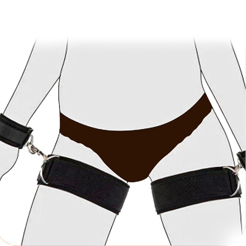 Bondage Wrist & Thigh Cuffs+Blindfold Restraints Adjustable Straps Sex Toys BDSM