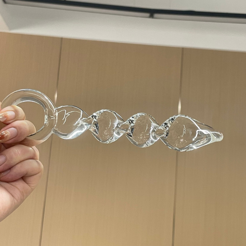 Spiral Glass Anal Butt Plug Dildo Massager Wand G-Spot for Women Men Sex Toys US