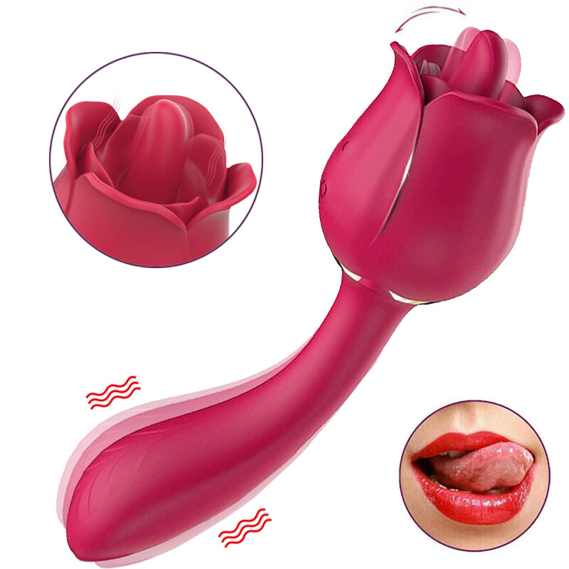 Tongue Vibrator Dildo Clit Sucker Licking G-Spot Massager Women Oral Sex Toys