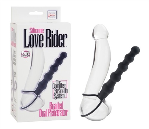 Silicone Love Rider Beaded Dual Anal Penetrator Strap-On System – Choose Color