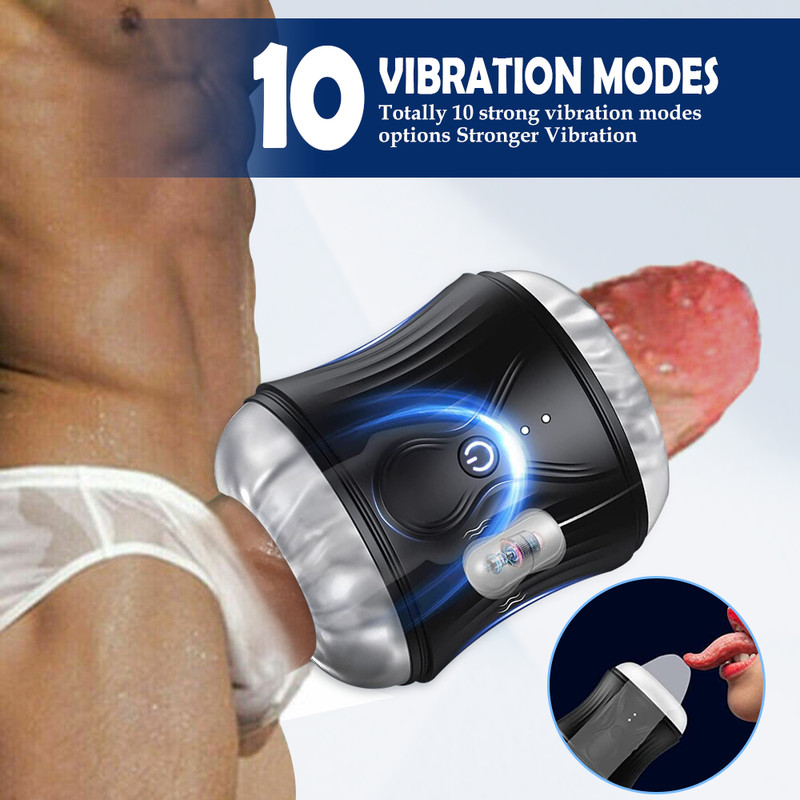 Male Masturbater Automatic Vibrating Pussy Cup For Men Oral Sex Toys Masterbator