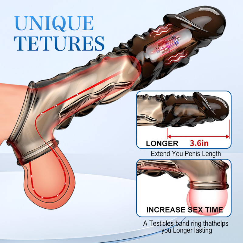 Male Cock-Girth-Enlarger-Enhancer-Huge-Penis-Extension-Extender-Sheath-Vibrator