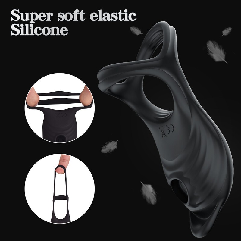 Silicone Male Cock Ring Penis Ring Sucking Clit Vibrator Sex Toys For Men Couple gallery