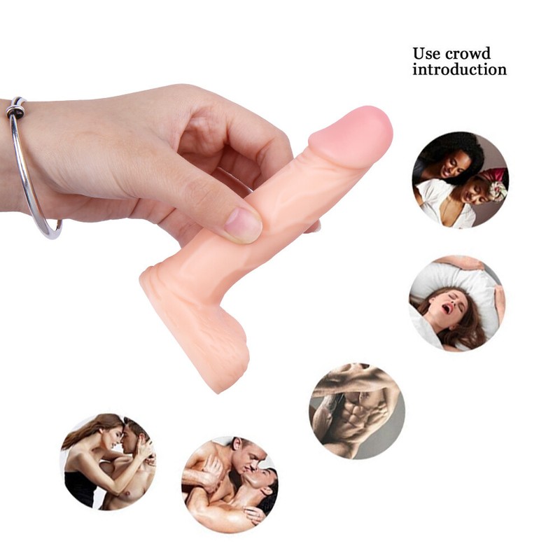 Realistic-Small-Beginner-Penis-Anal-Dildo-Sex-Cock Prostate Butt Plug-Toy 4 Inch gallery