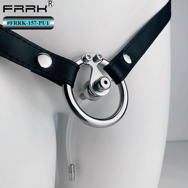 Inverted Chastity Device With Urinary Tube Stainless Steel Cock Cage Locking Men