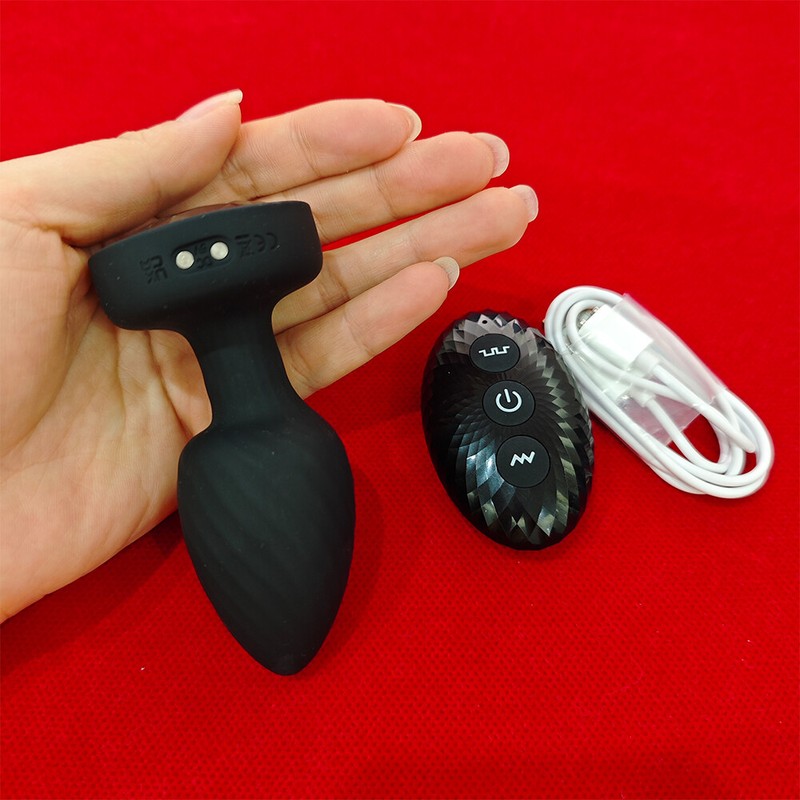 Vibrator Rotating Anal Plug LED Light Up Dildo Butt Massager Sex Toys Remote US gallery
