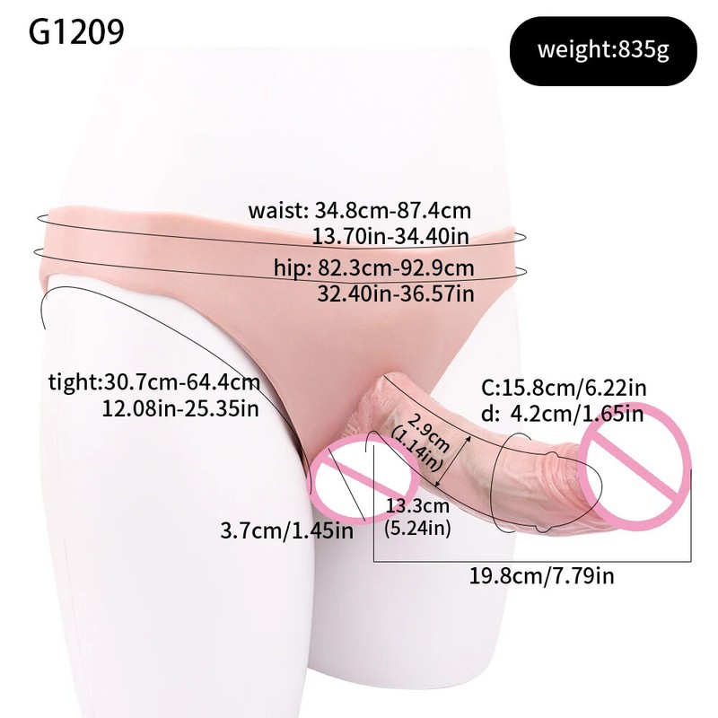 Silicone Pants With Hollow Realistic Dildo Strapon Penis Sleeve Sex Toys For Men