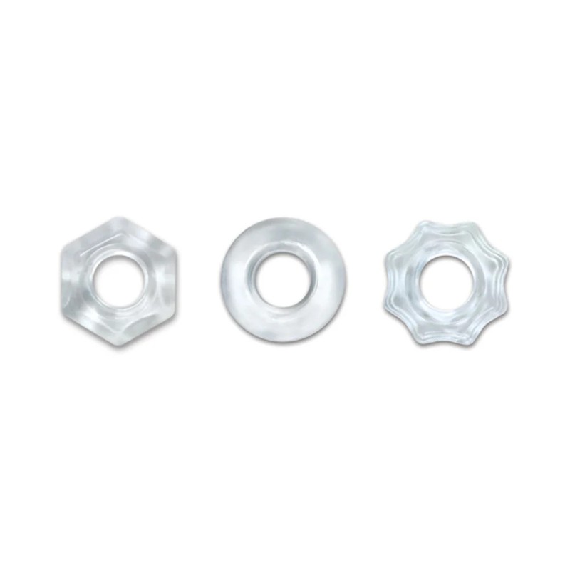 Renegade Chubbies Cock Rings 3-Pack Clear gallery