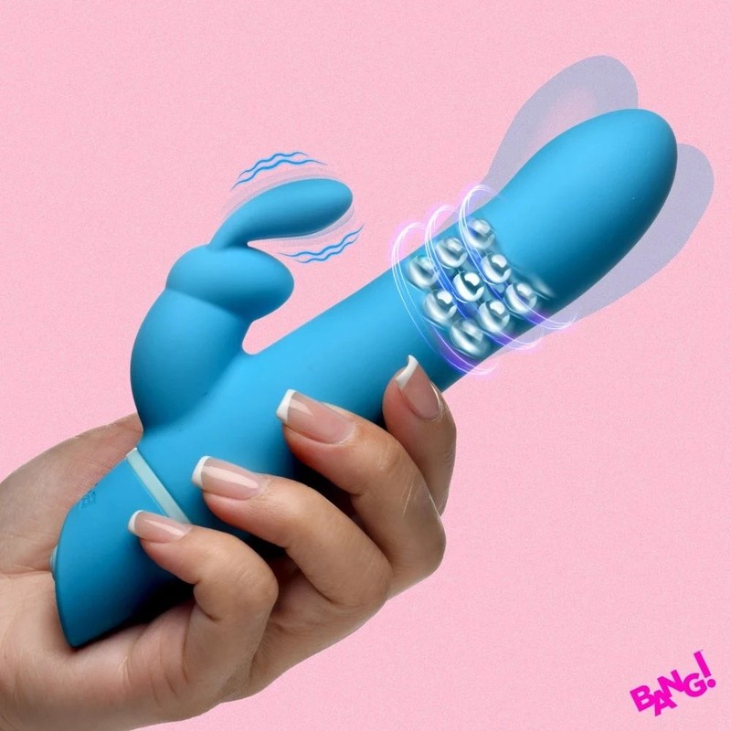 Bang! Rotating Beads Silicone Rabbit Vibrator – Dual Motor Gyrating Shaft gallery