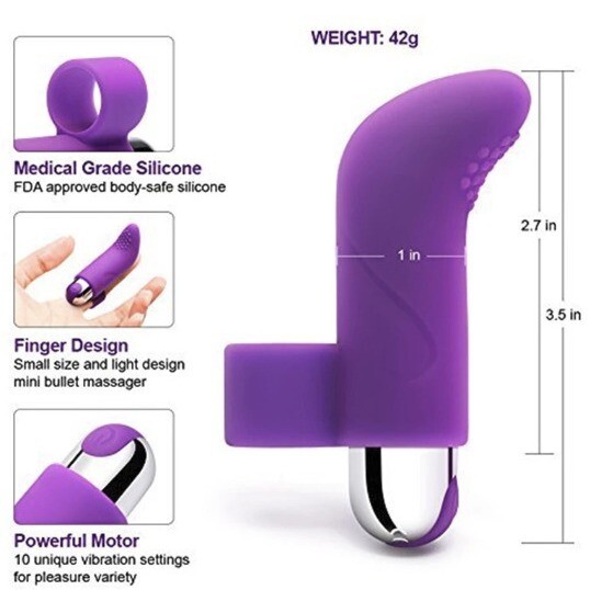 Silicone Rechargeable Finger Massager Mini Clitoral Vibrator 10 Frequency Vibrat gallery