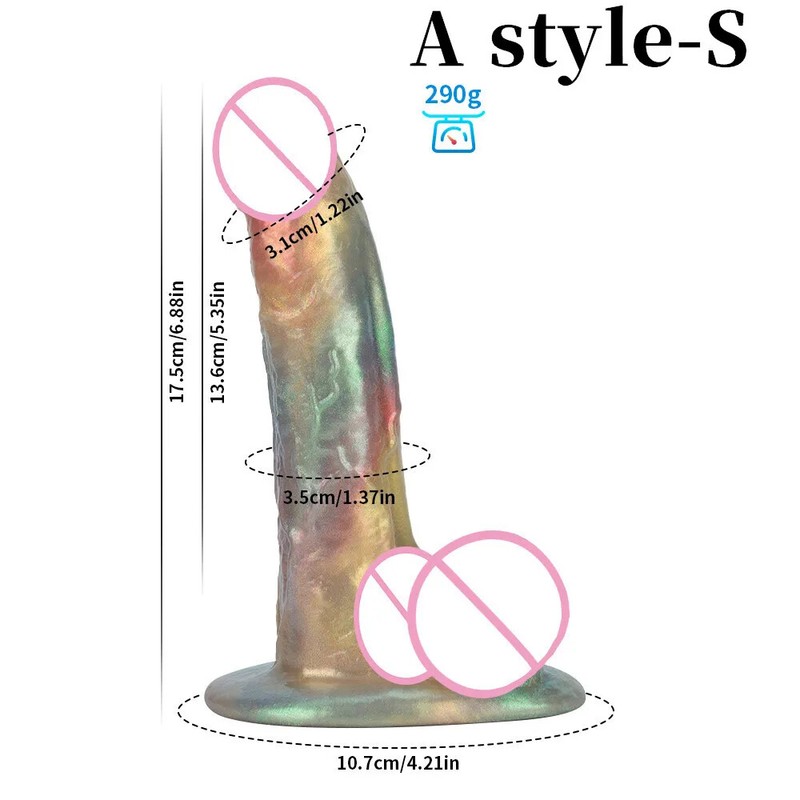 Colorful Soft Realistic Penis Dildo Silicone Suction Cup Thick Cock Anal Sex Toy