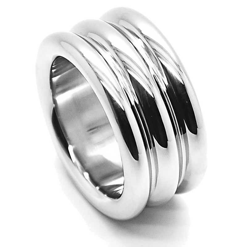 Deep Groove Cock Ring for Men – 316L Surgical Steel, 25mm Wide, Weighted C Ring