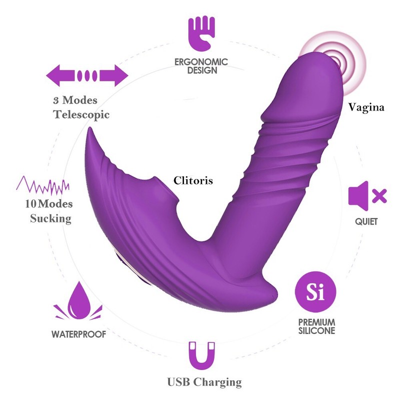 Clit Sucking Vibrator G-Spot Thrusting Dildo Massager Vibe Sex Toys for Women gallery