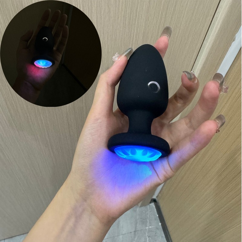 Wireless Remote Control LED Light Up Anal Butt Plug G Spot Massager Anal Sex Toy