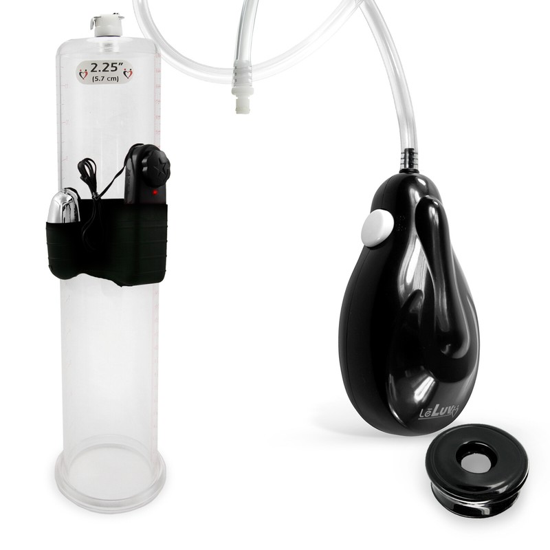 LeLuv eGrip Electric Handheld Penis Pump 9 Inch Length + Bullet & Cylinder Seal