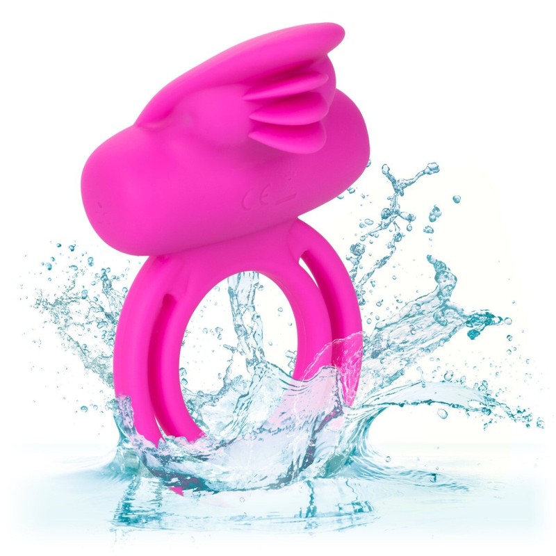 Silicone Rechargeable Dual Clit Flicker Vibrating Dual Penis Enhancer Cock Ring gallery