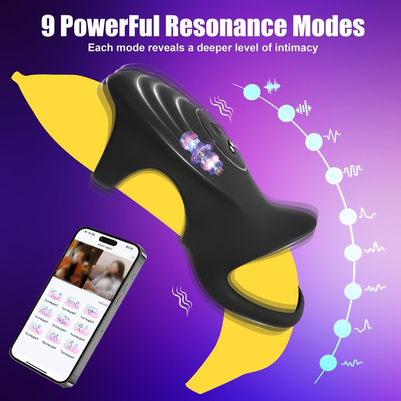 Penis Ring App Control Male Vibrator Masturbator Black Cock Ring Sex Toy for Men gallery