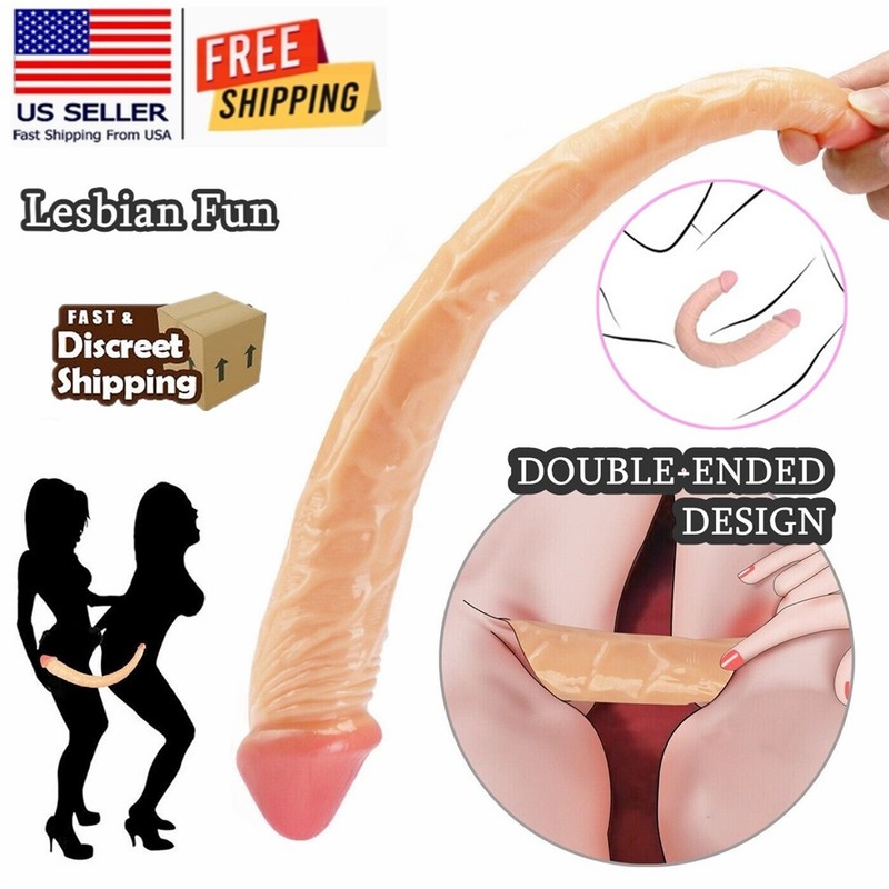 Silicone Dildo Double Sided Headed Realistic Huge Thick Dong Anal Sex Toy 10.6&Prime;