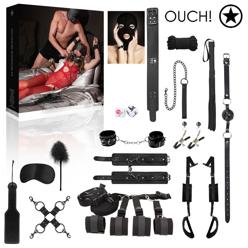 Ouch Advanced Bondage Toys Kit Restraint BDSM Black Complete Set Sex Toy Fetish
