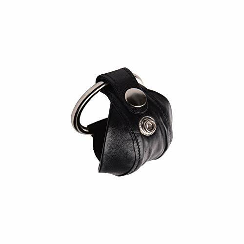 Surgical Steel Adjustable C Ring With Leather Scrotum Ball Pouch gallery