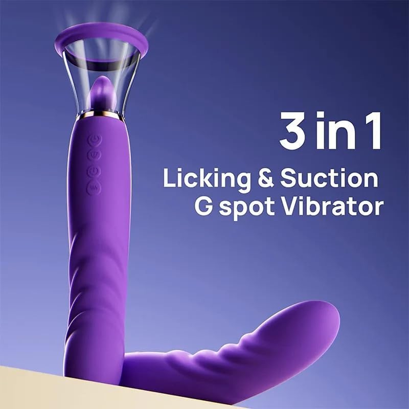 Clit Licker 3-in-1 Heating G-Spot 10 Vibrator,Waterproof Tongue Licking Sex Toy gallery